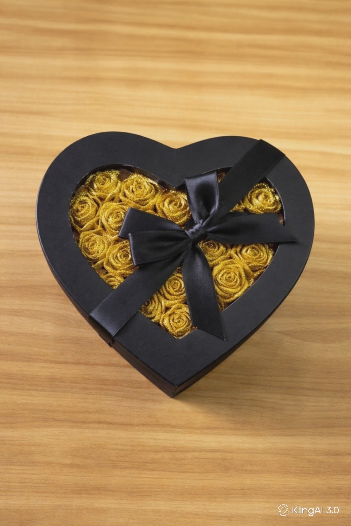 Coffret Rose Éternelle Dorée – Boîte Cœur Luxe